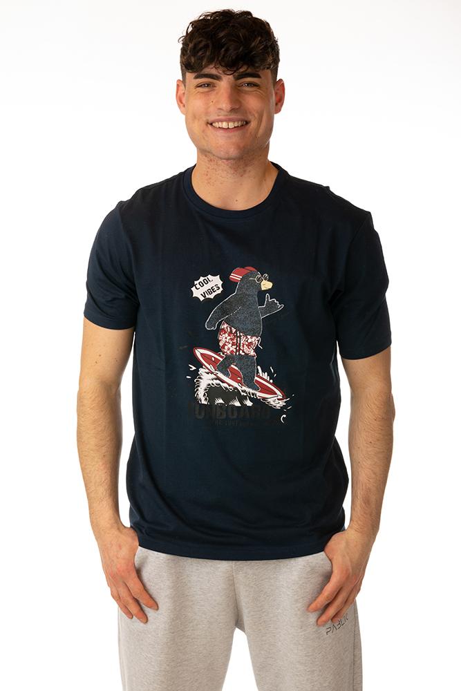 MAGLIA T-SHIRT UOMO BLU BM249 BLU BEAR SURFBOARDS